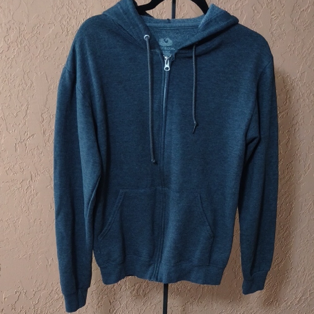 Fruit of the Loom Men's Charcoal Zip-Up Hoodie Size Small